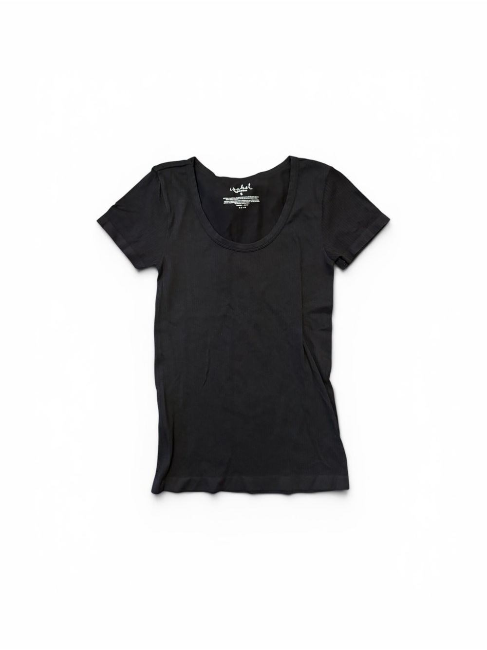 Maternity Ribbed Black Scoop Neck Tee